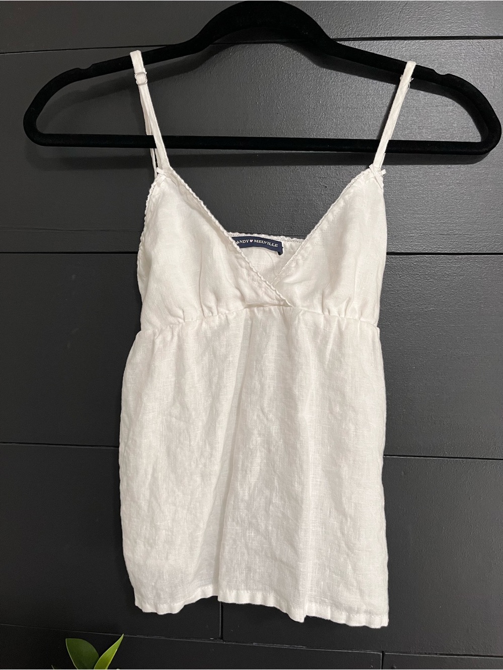 BRANDY MELVILLE White Linen Tie Back Women’s Tank Top One Size EUC